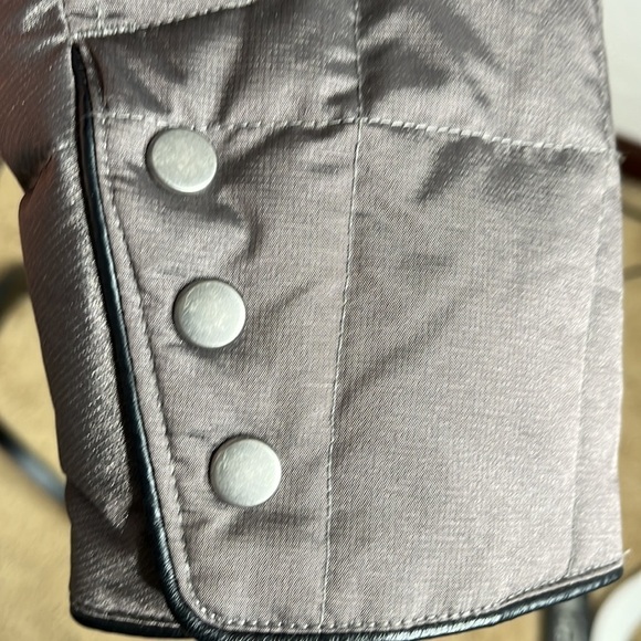 Eddie Bauer Bronze 3/4 length Down Filled Winter Coat with faux fur trim PS - Picture 8 of 11